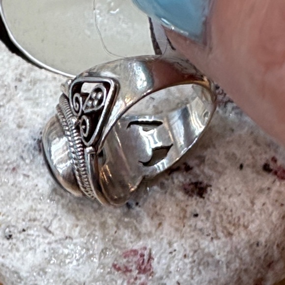 Sterling Silver Labradorite Statement Ring genuine Gem - Picture 4 of 6